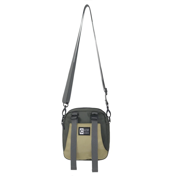 padded nylon shoulder bag-olive front padded nylon shoulder bag-olive front